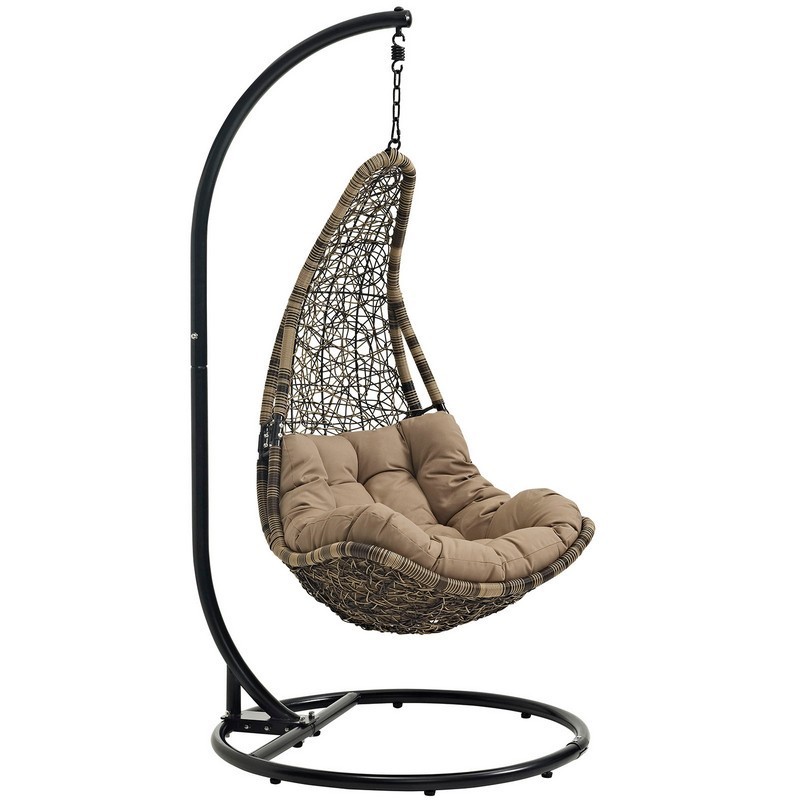MODWAY EEI-2276 ABATE 40 INCH OUTDOOR PATIO SWING CHAIR WITH STAND