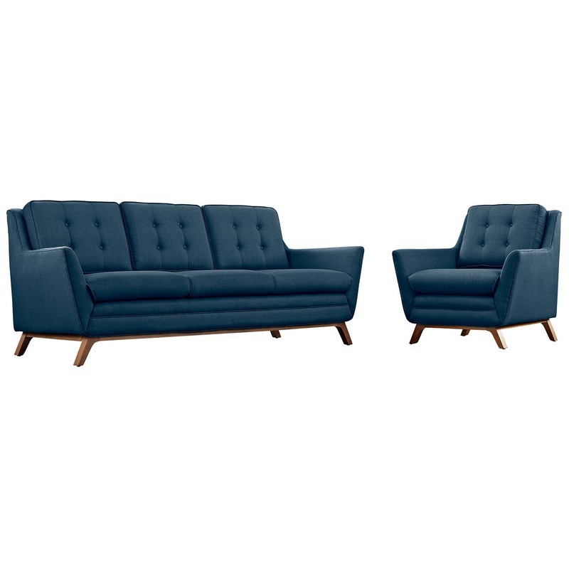MODWAY EEI-2433 BEGUILE 119 1/2 INCH LIVING ROOM SET UPHOLSTERED FABRIC SET OF 2