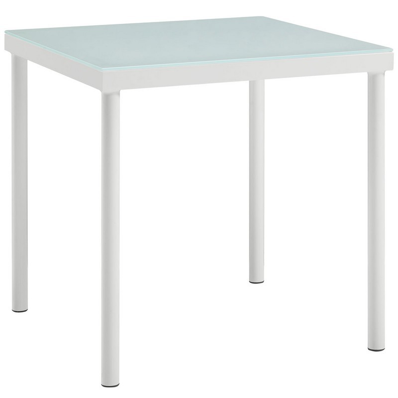 MODWAY EEI-2604-WHI HARMONY 19 1/2 INCH OUTDOOR PATIO ALUMINUM SIDE TABLE
