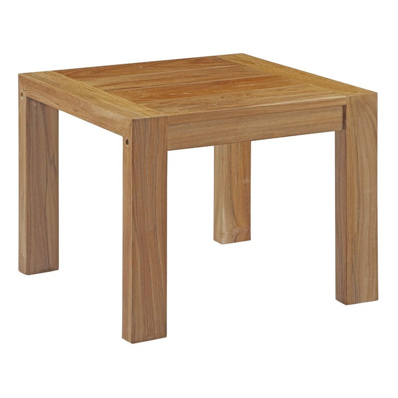 MODWAY EEI-2709-NAT UPLAND 20 INCH OUTDOOR PATIO WOOD SIDE TABLE