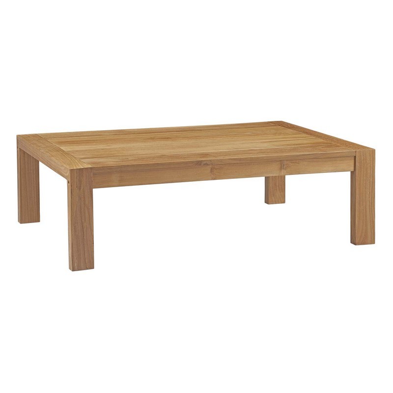 MODWAY EEI-2710-NAT UPLAND 39 1/2 INCH OUTDOOR PATIO WOOD COFFEE TABLE