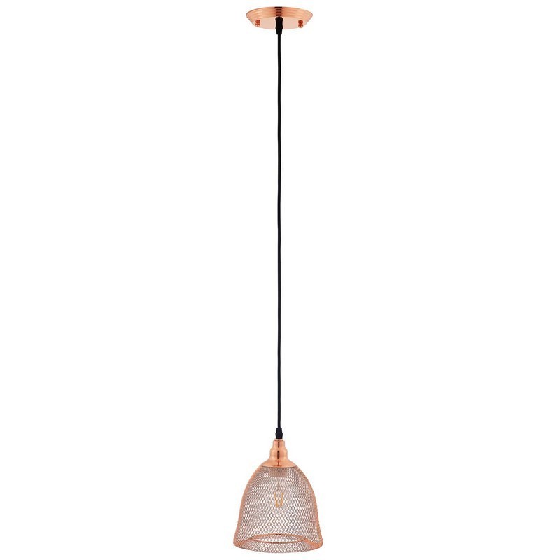 MODWAY EEI-2902 GLIMMER 7 INCH BELL-SHAPED ROSE GOLD PENDANT LIGHT