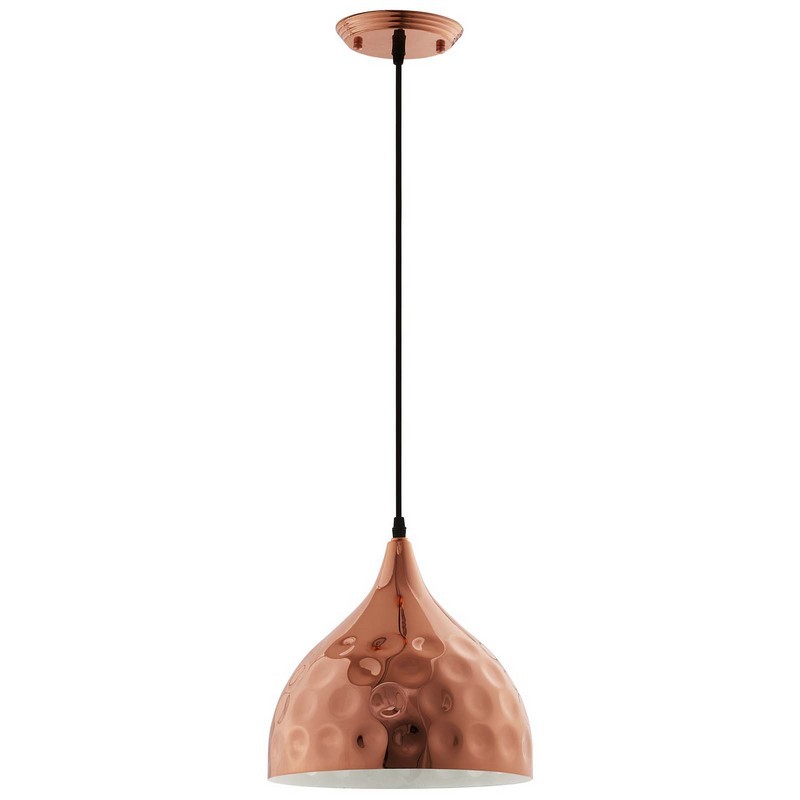 MODWAY EEI-2904 DIMPLE 11 INCH BELL-SHAPED ROSE GOLD PENDANT LIGHT