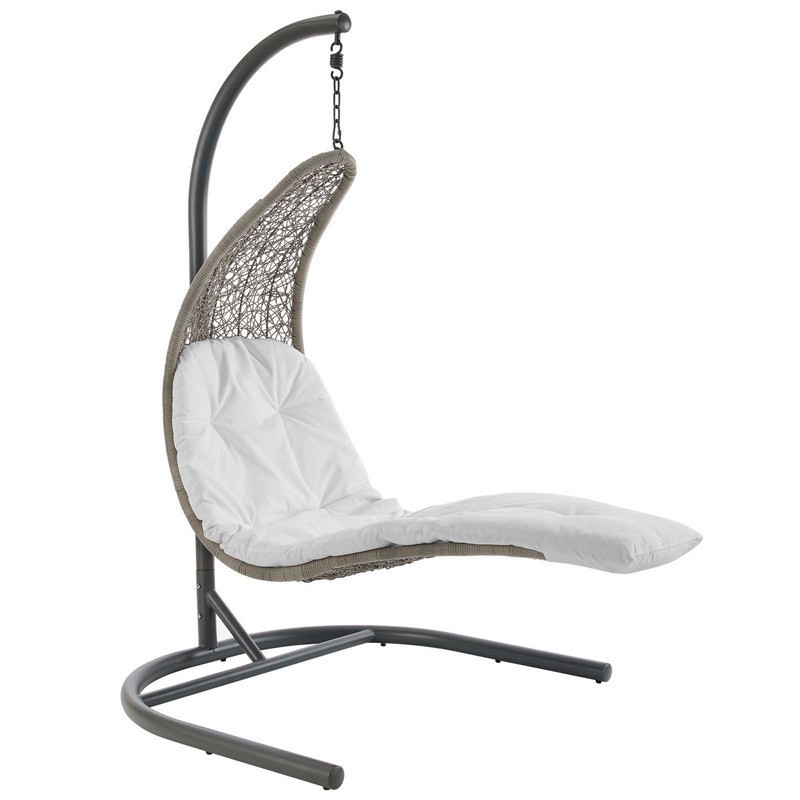 MODWAY EEI-2952 LANDSCAPE 51 INCH HANGING CHAISE LOUNGE OUTDOOR PATIO SWING CHAIR