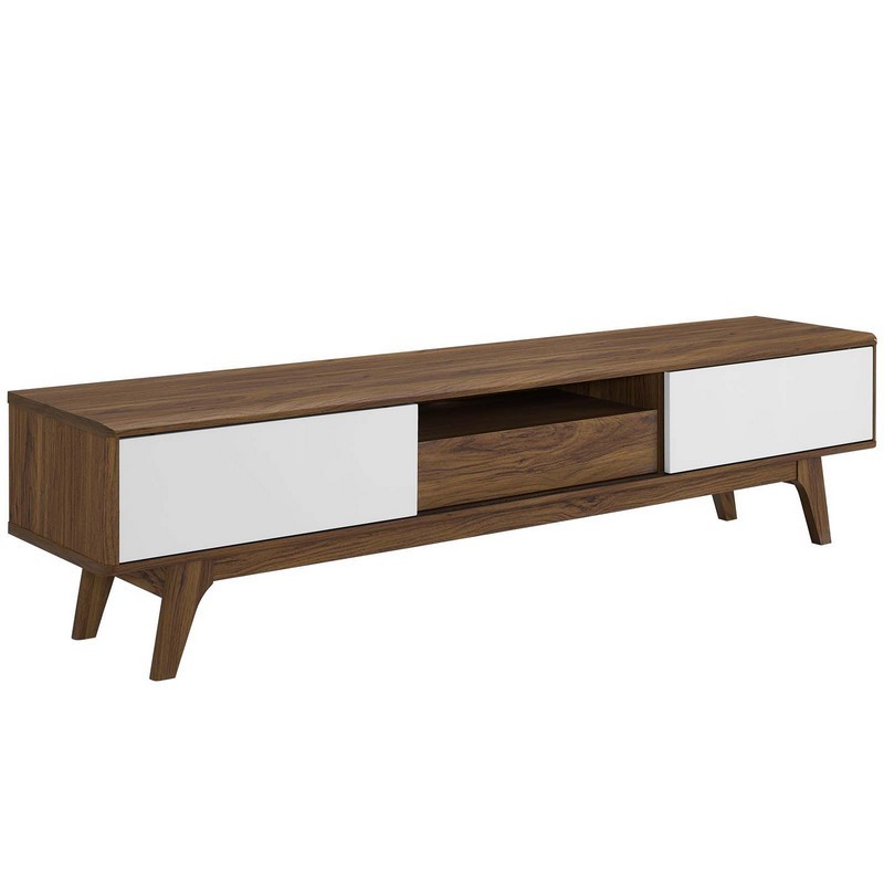MODWAY EEI-3304-WAL-WHI ENVISION 13 1/2 INCH MEDIA CONSOLE WOOD TV STAND