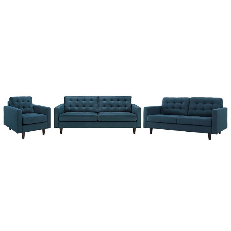 MODWAY EEI-3316 EMPRESS 192 1/2 INCH SOFA, LOVESEAT AND ARMCHAIR SET OF 3