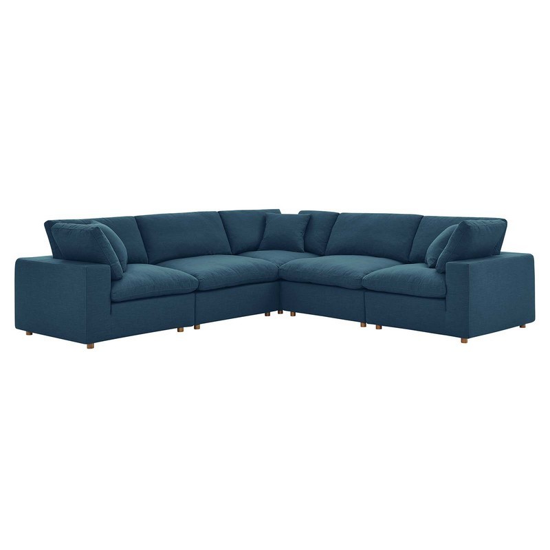 MODWAY EEI-3359 COMMIX 118 INCH DOWN FILLED OVERSTUFFED 5 PIECE 5-PIECE SECTIONAL SOFA