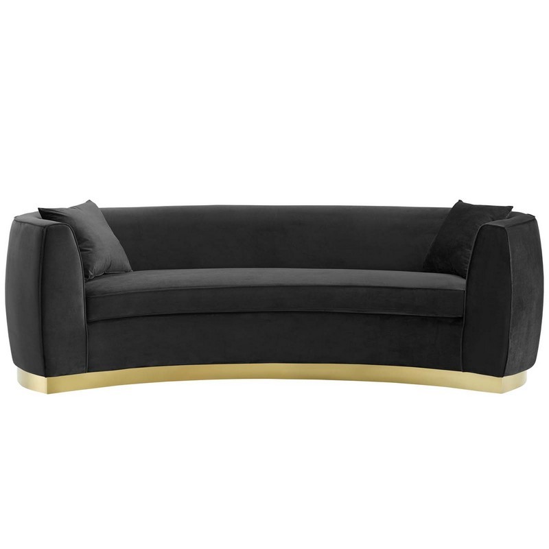 MODWAY EEI-3408 RESOLUTE 100 1/2 INCH CURVED PERFORMANCE VELVET SOFA