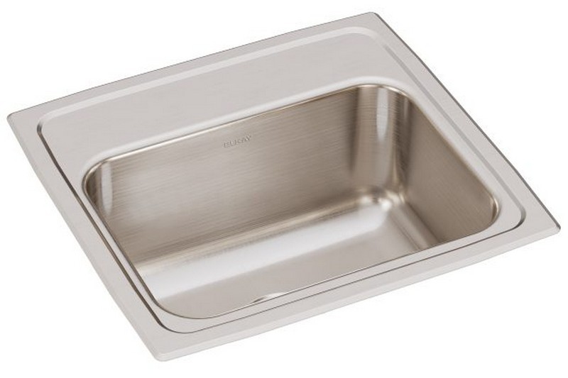 ELKAY LR17160 LUSTERTONE CLASSIC 17 INCH X 16 INCH SINGLE BOWL DROP-IN STAINLESS STEEL KITCHEN SINK - LUSTROUS SATIN