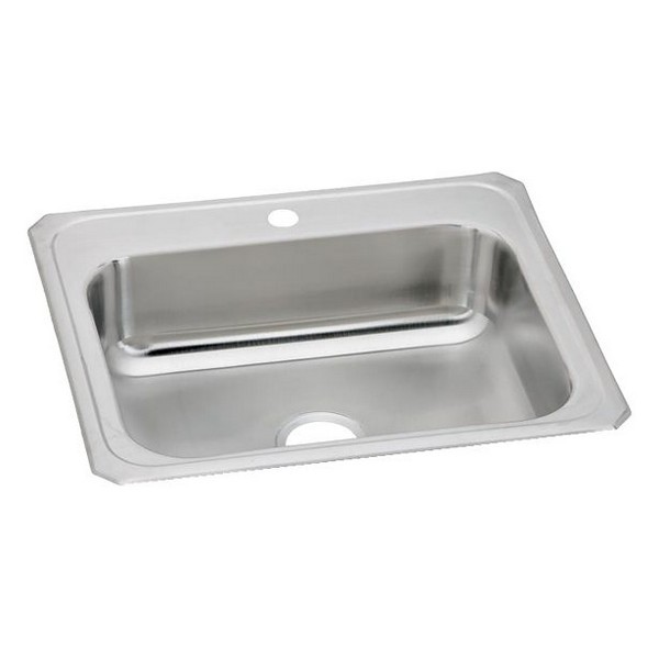 ELKAY CR25220 CELEBRITY 25 INCH SINGLE BOWL DROP-IN STAINLESS STEEL KITCHEN SINK - BRUSHED SATIN