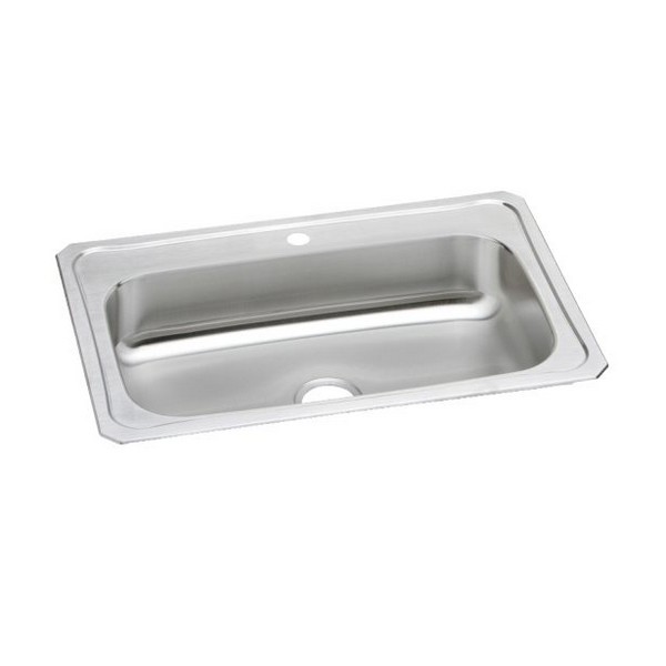 ELKAY CRS33220 CELEBRITY 33 INCH SINGLE BOWL DROP-IN STAINLESS STEEL KITCHEN SINK - BRUSHED SATIN