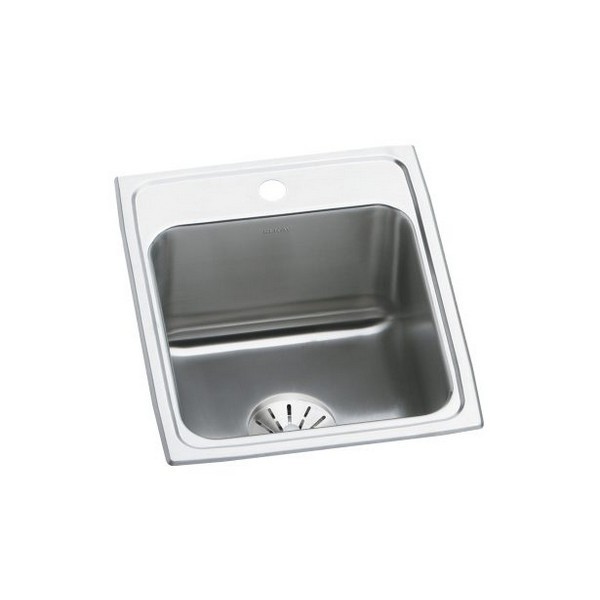 ELKAY DLR172210PD0 LUSTERTONE CLASSIC 17 INCH SINGLE BOWL DROP-IN STAINLESS STEEL KITCHEN SINK WITH PERFECT DRAIN - LUSTROUS SATIN