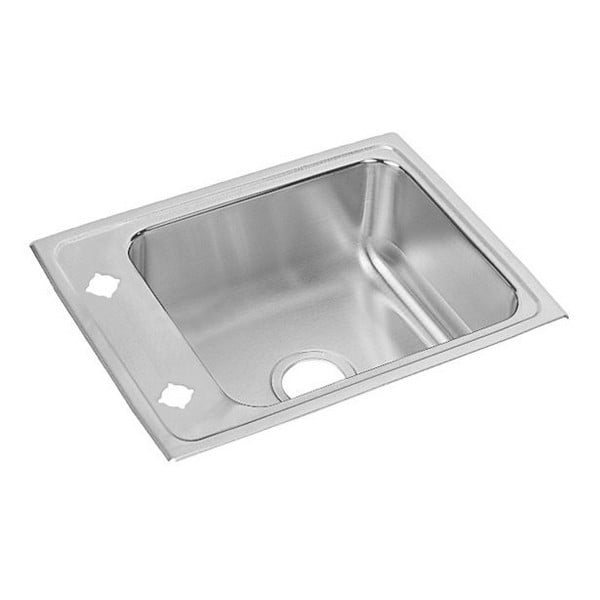 ELKAY DRKAD2217400 LUSTERTONE CLASSIC 22 INCH X 4 INCH SINGLE BOWL DROP-IN STAINLESS STEEL ADA CLASSROOM SINK - LUSTROUS SATIN