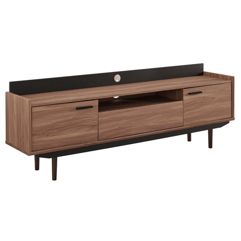 MODWAY EEI-3435-WAL-BLK VISIONARY 71 INCH TV STAND