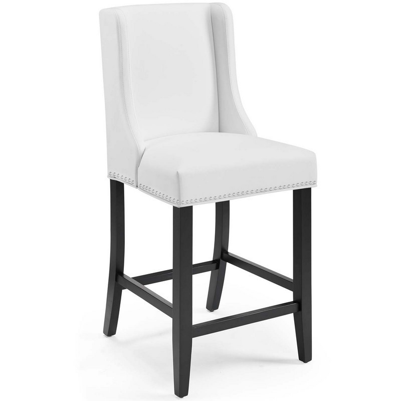 MODWAY EEI-3736-WHI BARON 21 INCH FAUX LEATHER COUNTER STOOL