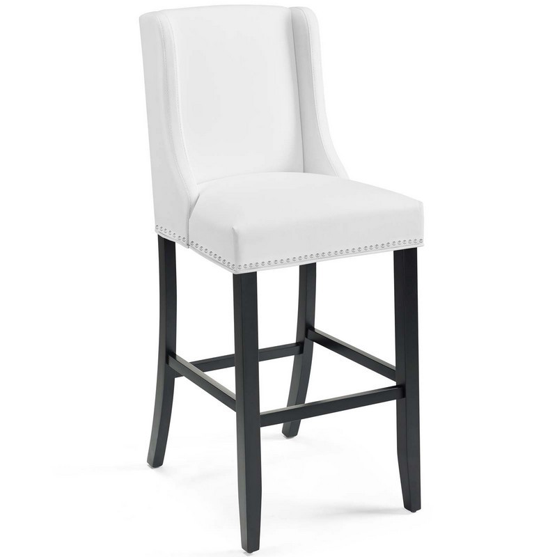MODWAY EEI-3738-WHI BARON 22 INCH FAUX LEATHER BAR STOOL