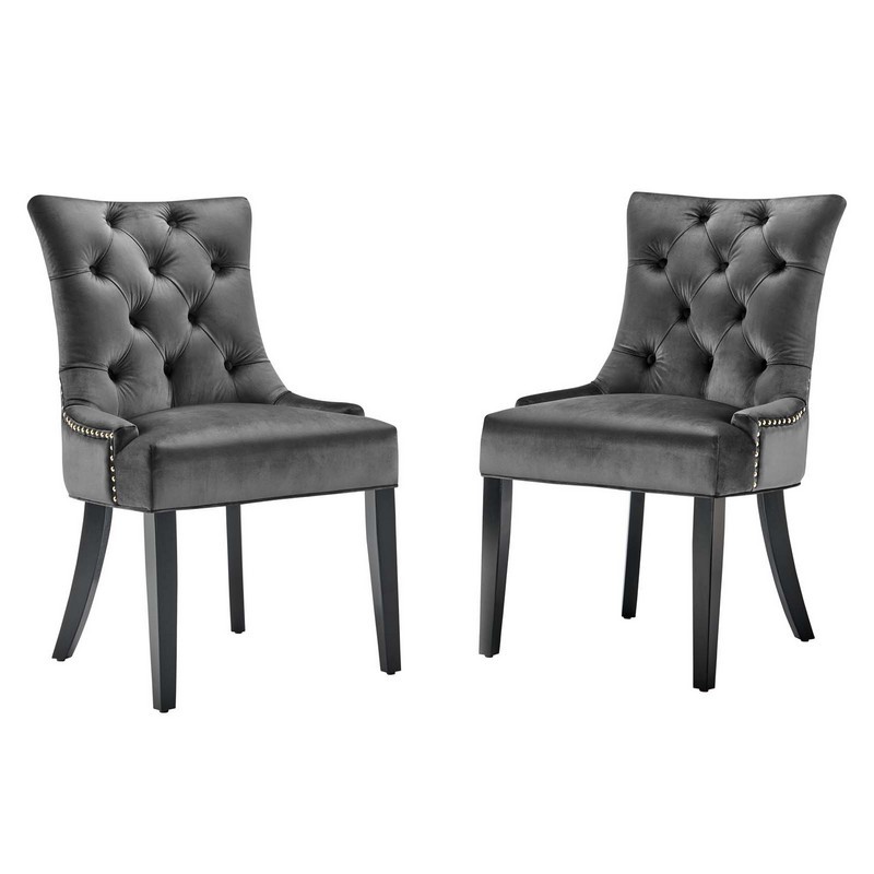 MODWAY EEI-3780 REGENT 22 INCH TUFTED PERFORMANCE VELVET DINING SIDE CHAIRS - SET OF 2
