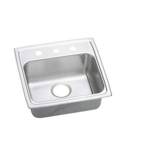 ELKAY LRADQ1918650 LUSTERTONE CLASSIC 19 INCH X 6 1/2 INCH SINGLE BOWL DROP-IN STAINLESS STEEL ADA KITCHEN SINK WITH QUICK-CLIP - LUSTROUS SATIN