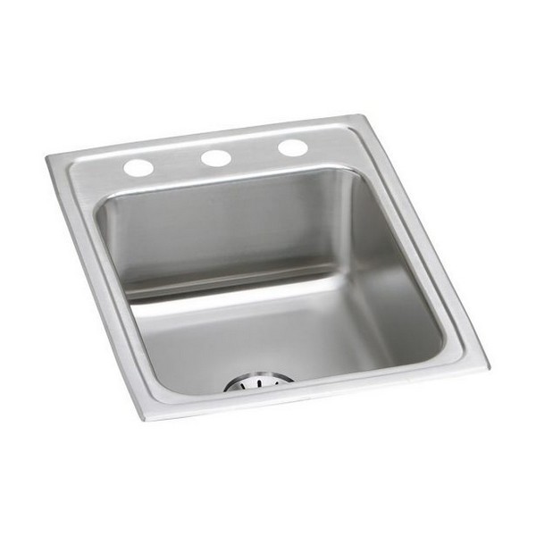 ELKAY LR1722PD0 LUSTERTONE CLASSIC 17 INCH X 22 INCH SINGLE BOWL DROP-IN STAINLESS STEEL KITCHEN SINK WITH PERFECT DRAIN - LUSTROUS SATIN