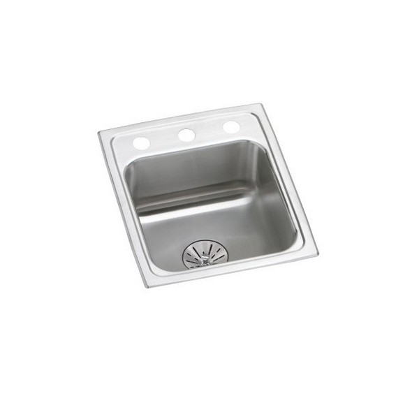 ELKAY LRAD131665PD0 LUSTERTONE CLASSIC 13 INCH X 6 1/2 INCH SINGLE BOWL DROP-IN STAINLESS STEEL ADA KITCHEN SINK WITH PERFECT DRAIN - LUSTROUS SATIN