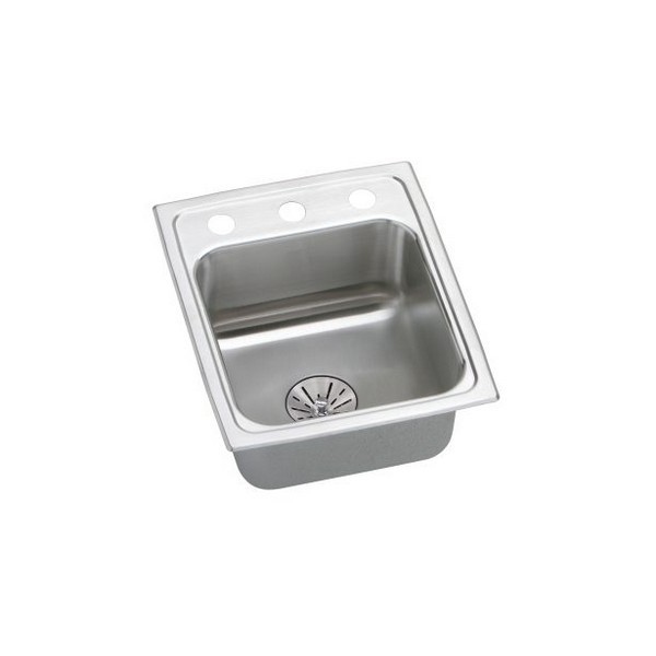 ELKAY LRADQ131665PD0 LUSTERTONE CLASSIC 13 INCH X 6 1/2 INCH SINGLE BOWL DROP-IN STAINLESS STEEL ADA KITCHEN SINK WITH PERFECT DRAIN AND QUICK-CLIP - LUSTROUS SATIN