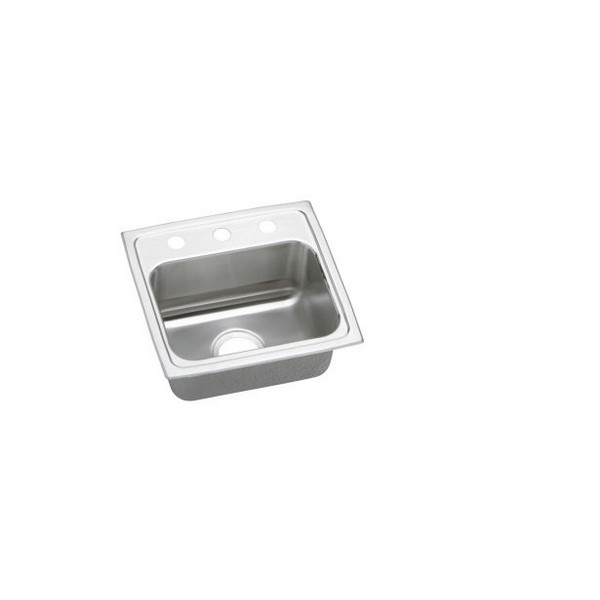 ELKAY LRADQ1716600 LUSTERTONE CLASSIC 17 INCH X 6 INCH SINGLE BOWL DROP-IN STAINLESS STEEL ADA KITCHEN SINK WITH QUICK-CLIP - LUSTROUS SATIN