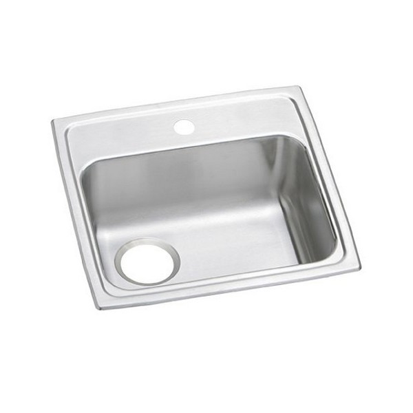 ELKAY PSRADQ191955L0 CELEBRITY 19 1/2 INCH SINGLE BOWL DROP-IN STAINLESS STEEL ADA CLASSROOM SINK WITH QUICK-CLIP AND LEFT DRAIN - BRUSHED SATIN