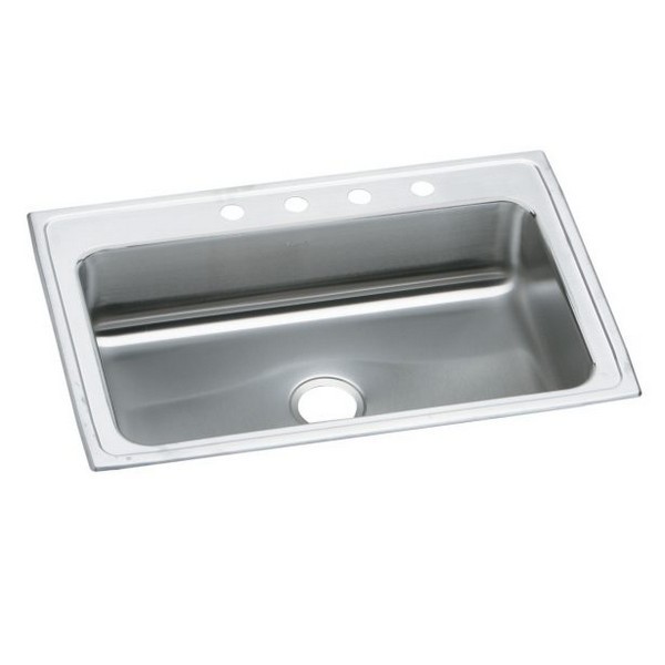 ELKAY PSRS33220 CELEBRITY 33 INCH SINGLE BOWL DROP-IN STAINLESS STEEL KITCHEN SINK - BRUSHED SATIN