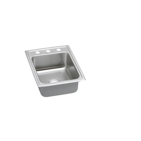 ELKAY LRADQ1720650 LUSTERTONE CLASSIC 17 INCH X 6 1/2 INCH SINGLE BOWL DROP-IN STAINLESS STEEL ADA KITCHEN SINK WITH QUICK-CLIP - LUSTROUS SATIN