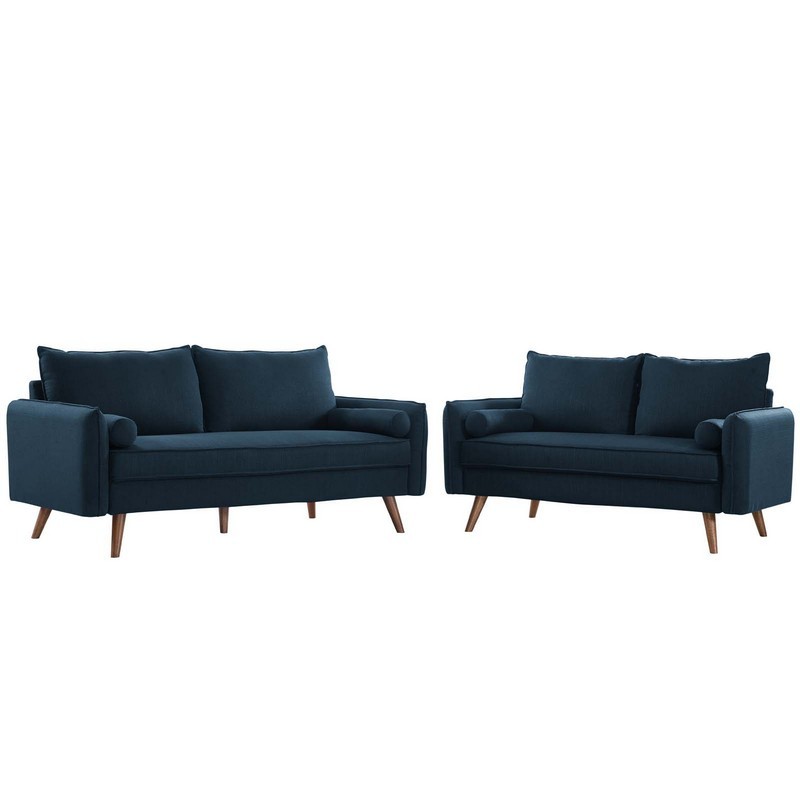 MODWAY EEI-4047 REVIVE 104 1/2 INCH UPHOLSTERED FABRIC SOFA AND LOVESEAT SET