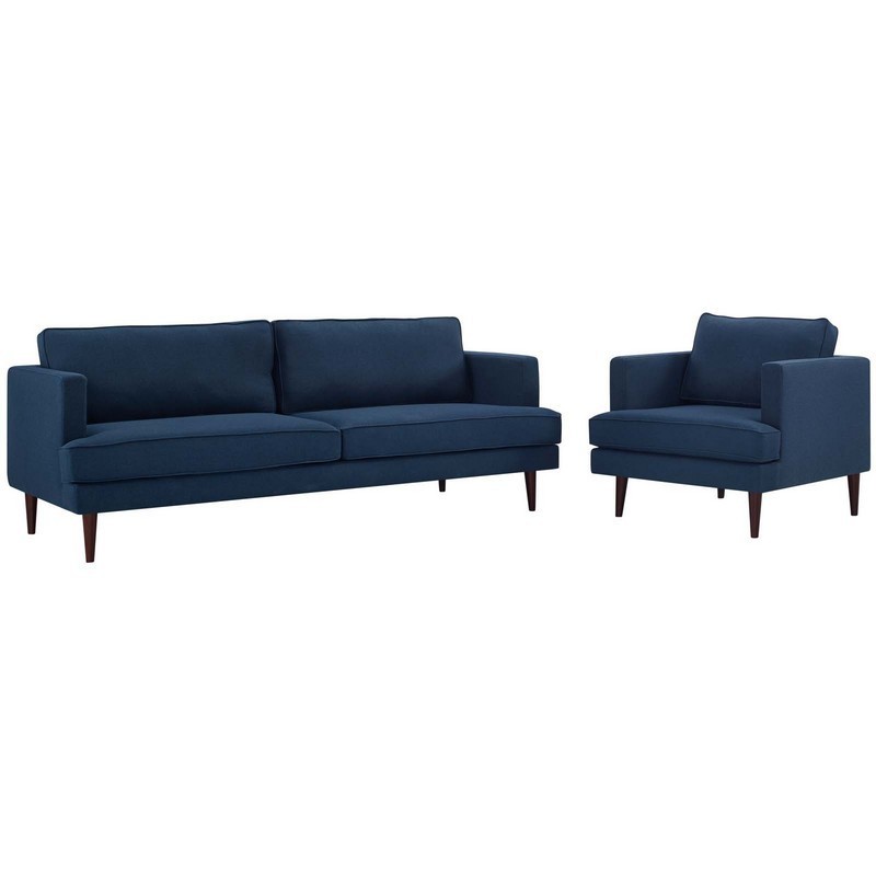 MODWAY EEI-4080 AGILE 121 INCH UPHOLSTERED FABRIC SOFA AND ARMCHAIR SET