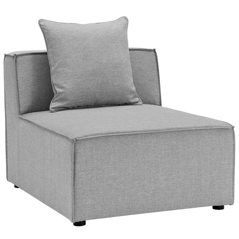 MODWAY EEI-4209 SAYBROOK 34 1/2 INCH OUTDOOR PATIO UPHOLSTERED SECTIONAL SOFA ARMLESS CHAIR