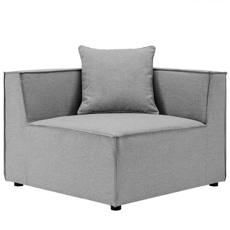 MODWAY EEI-4210 SAYBROOK 34 1/2 INCH OUTDOOR PATIO UPHOLSTERED SECTIONAL SOFA CORNER CHAIR