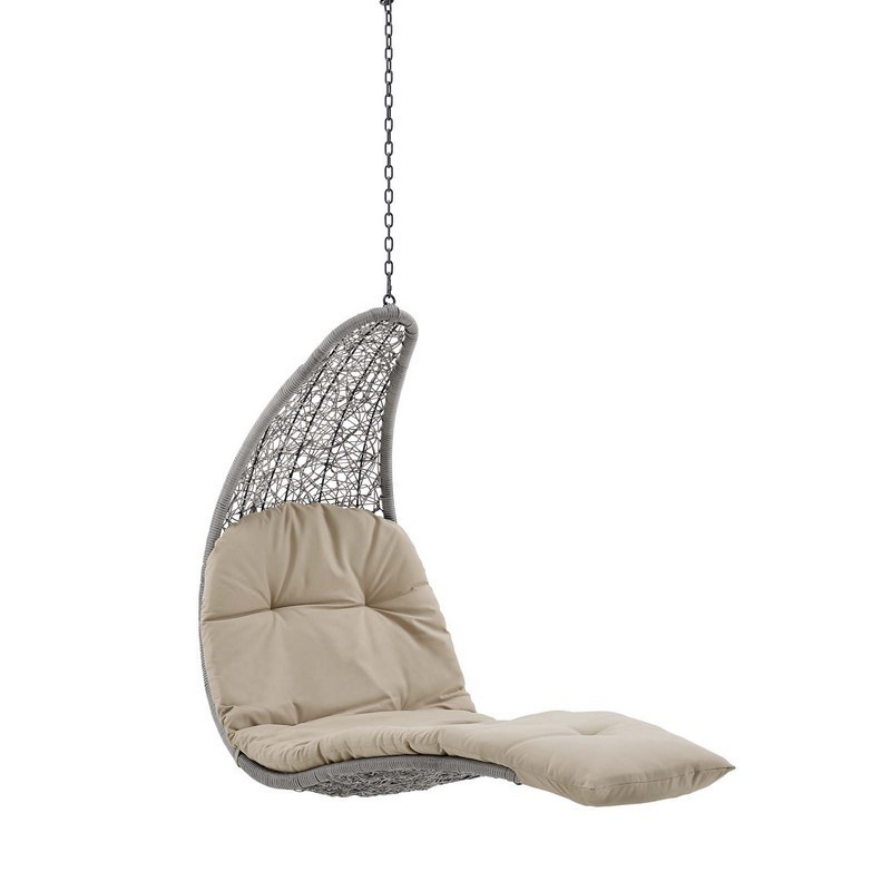 MODWAY EEI-4589 LANDSCAPE 30 1/2 INCH HANGING CHAISE LOUNGE OUTDOOR PATIO SWING CHAIR