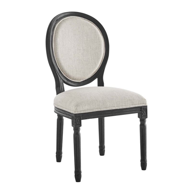 MODWAY EEI-4667 EMANATE 19 1/2 INCH VINTAGE FRENCH UPHOLSTERED FABRIC DINING SIDE CHAIR