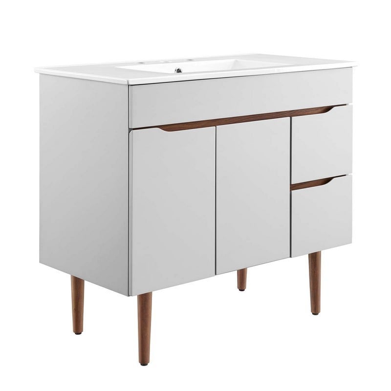 MODWAY EEI-4670-GRY-WHI HARVEST 36 INCH BATHROOM VANITY