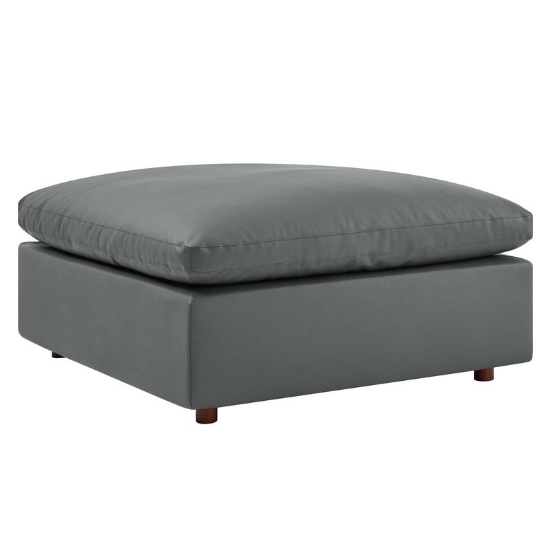 MODWAY EEI-4695 COMMIX 40 INCH DOWN FILLED OVERSTUFFED VEGAN LEATHER OTTOMAN