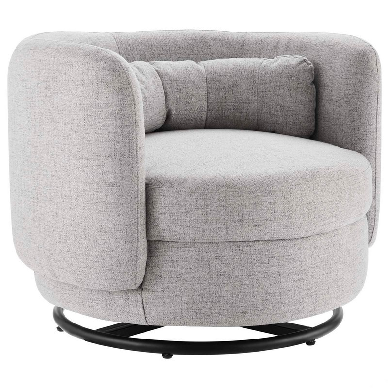 MODWAY EEI-5000-BLK-LGR RELISH 34 INCH UPHOLSTERED FABRIC SWIVEL CHAIR