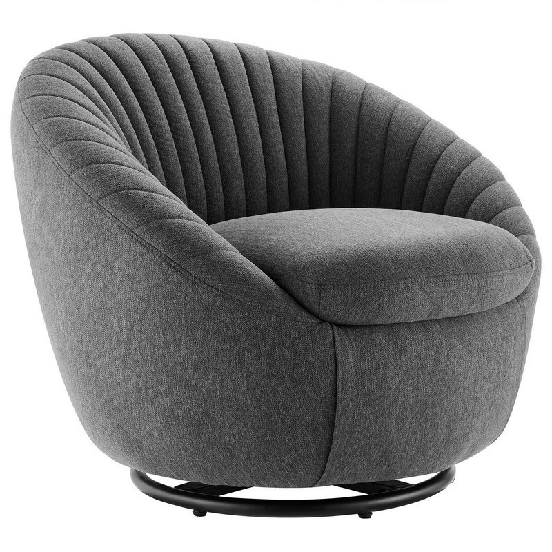 MODWAY EEI-5003 WHIRR 34 INCH TUFTED FABRIC SWIVEL CHAIR