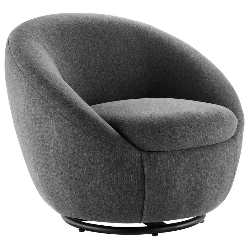 MODWAY EEI-5006 BUTTERCUP 31 1/2 INCH UPHOLSTERED FABRIC SWIVEL CHAIR