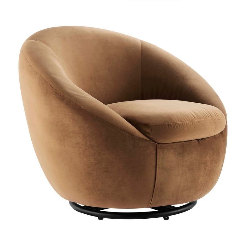 MODWAY EEI-5007 BUTTERCUP 31 1/2 INCH PERFORMANCE VELVET SWIVEL CHAIR