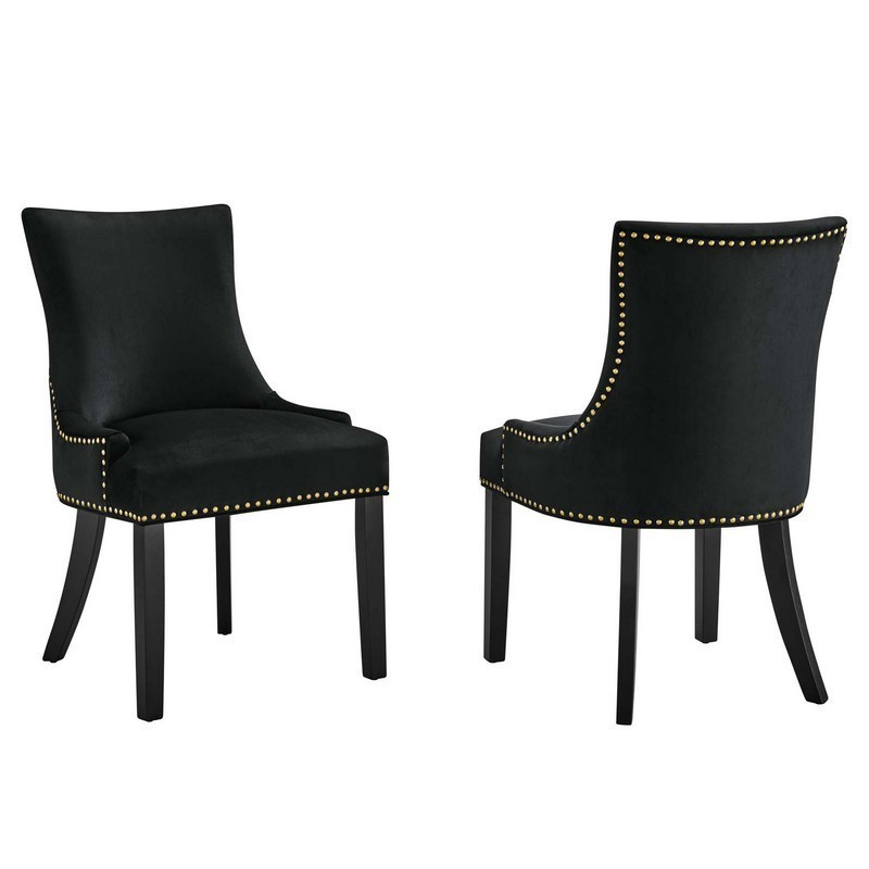 MODWAY EEI-5010 MARQUIS 22 INCH PERFORMANCE VELVET DINING CHAIRS - SET OF 2