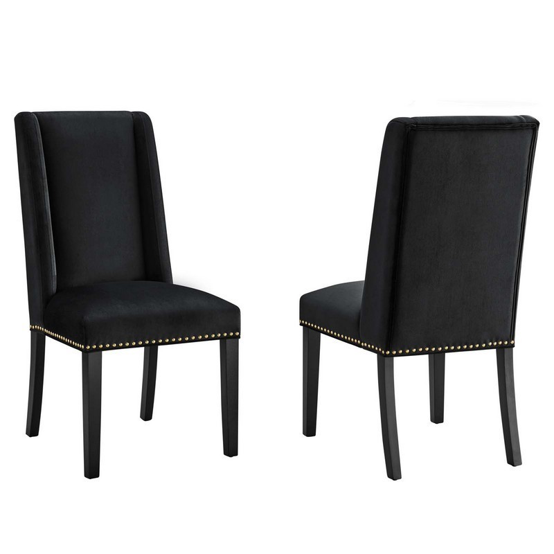 MODWAY EEI-5012 BARON 19 1/2 INCH PERFORMANCE VELVET DINING CHAIRS - SET OF 2