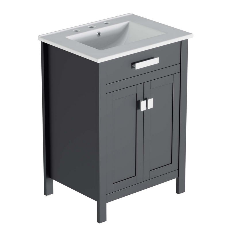 MODWAY EEI-5154-GRY-WHI LAGUNA 23 1/2 INCH BATHROOM VANITY