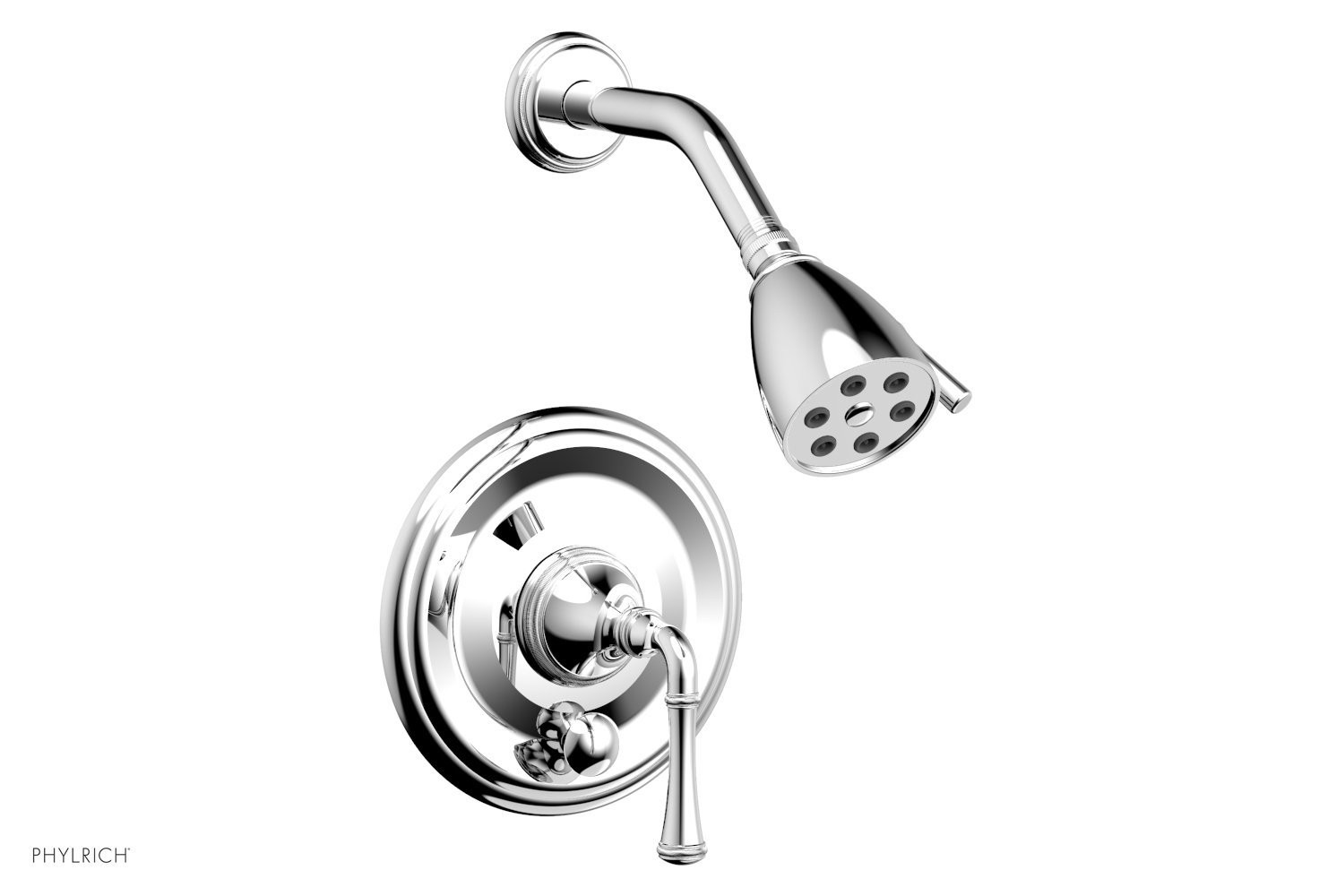 PHYLRICH 4-150 COINED WALL MOUNT PRESSURE BALANCE SHOWER AND DIVERTER SET WITH LEVER HANDLE