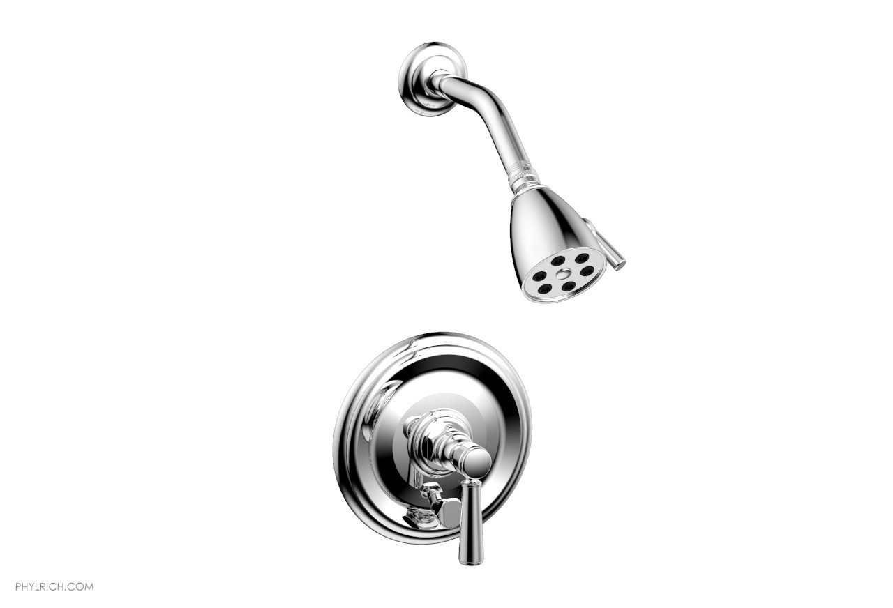 PHYLRICH 4-152 HEX TRADITIONAL WALL MOUNT PRESSURE BALANCE SHOWER AND DIVERTER SET WITH LEVER HANDLE