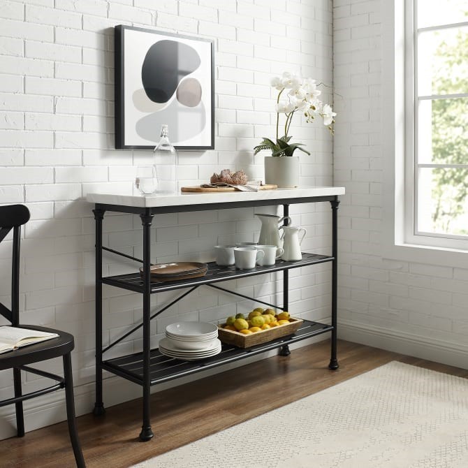 CROSLEY CF6130 MADELEINE 48 INCH FRENCH INDUSTRIAL DESIGN CONSOLE TABLE
