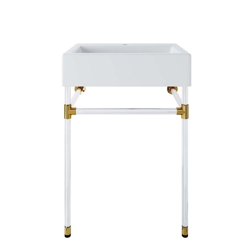 MODWAY EEI-5535-ACR-WHI REDEEM 23 1/2 INCH ACRYLIC WALL-MOUNT BATHROOM VANITY