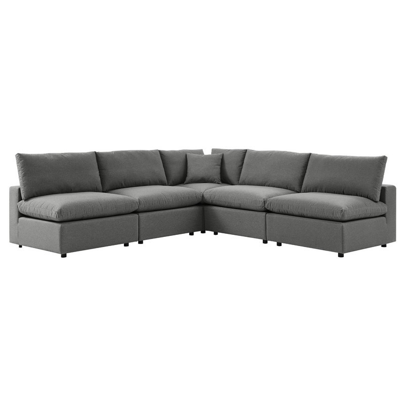 MODWAY EEI-5587 COMMIX 108 INCH 5-PIECE OUTDOOR PATIO SECTIONAL SOFA