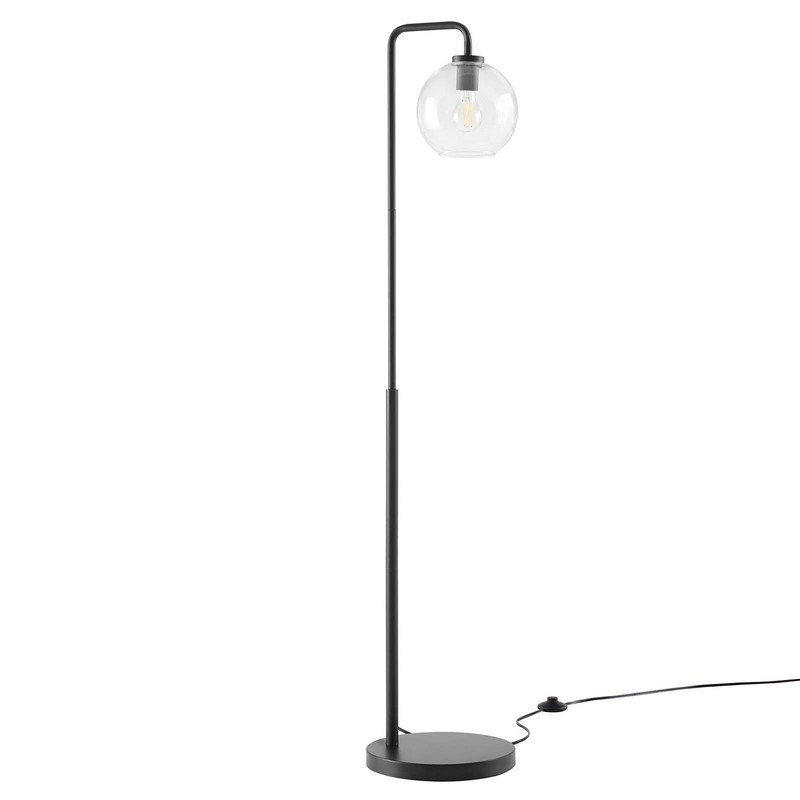 MODWAY EEI-5616 SILO 12 1/2 INCH GLASS GLOBE GLASS AND METAL FLOOR LAMP